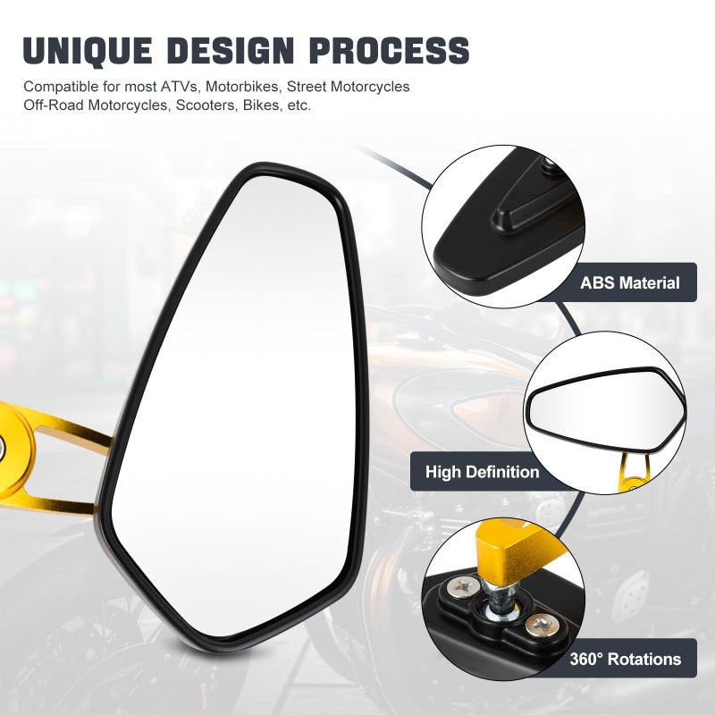 MISS MOLY 7/8 22mm Motorcycle Handlebar End Mirrors Oval CNC Billet Aluminum Side Rearview Mirrors for Honda Yamaha Suzuki Kawasaki - Image 3